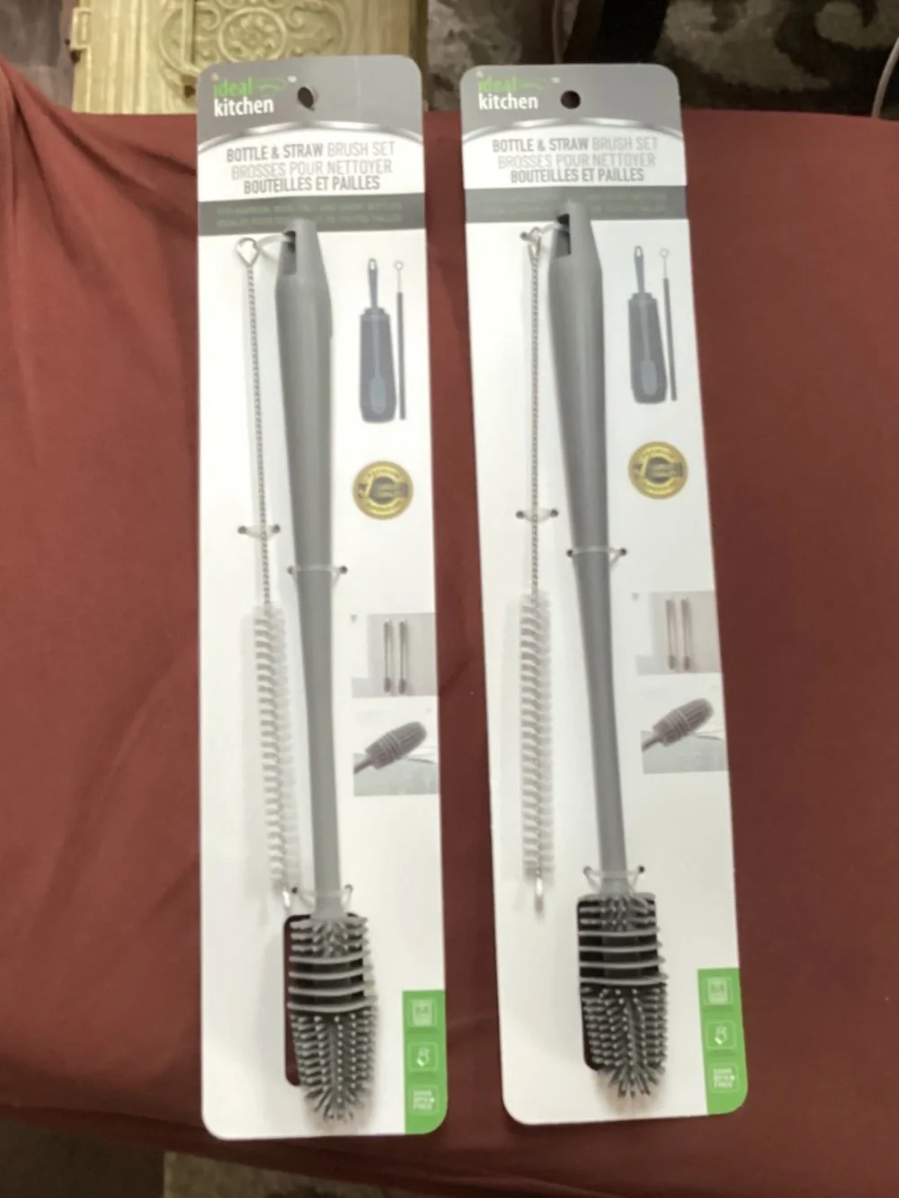 Ideal Kitchen Bottle & Straw Brush Set Bundle New